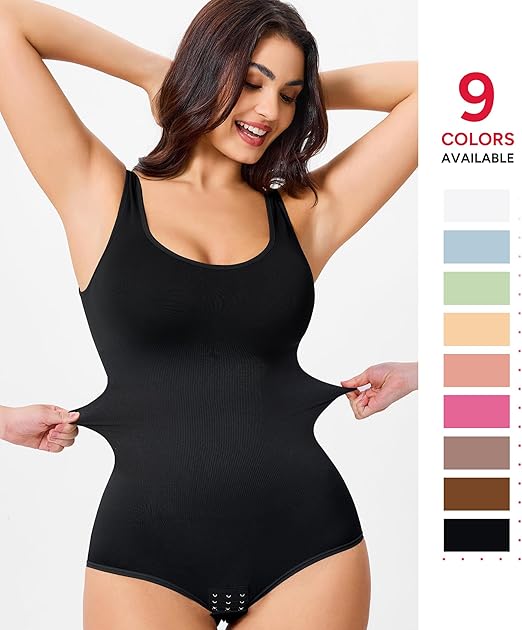 Seamless Tummy Control Bodysuit with Waist Shaping and Butt Lift