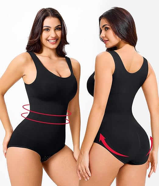 Seamless Tummy Control Bodysuit with Waist Shaping and Butt Lift